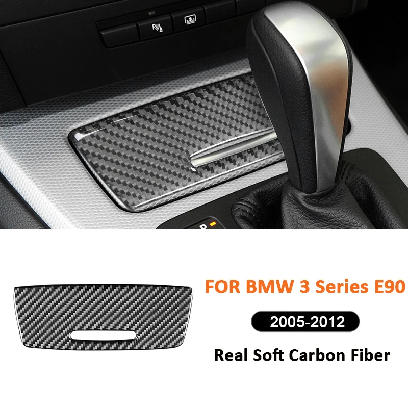 

For BMW 3 Series E90 2005-2012 Carbon Fiber Car Gear Shifter Cigarette Lighter Panel Decorative Sticker Interior Parts