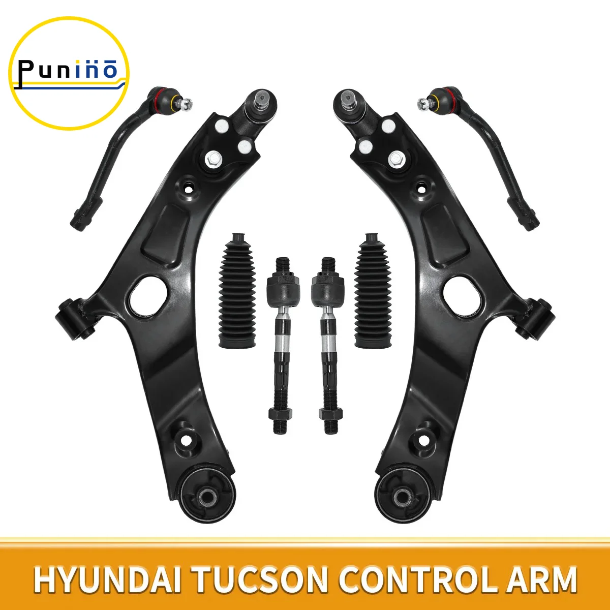 

Punino Front Lower Control Arm with Ball Joints Suspension 8pcs Set for Hyundai Tucson Kia Sportage 2010 2011 2012 2013