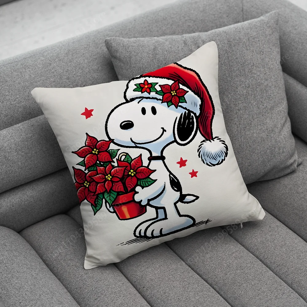 Cute S-SnoopyS Dog Pillow Case Soft Cushion Cases for Farmhouse Sofa Decor Home Decorations and Protector