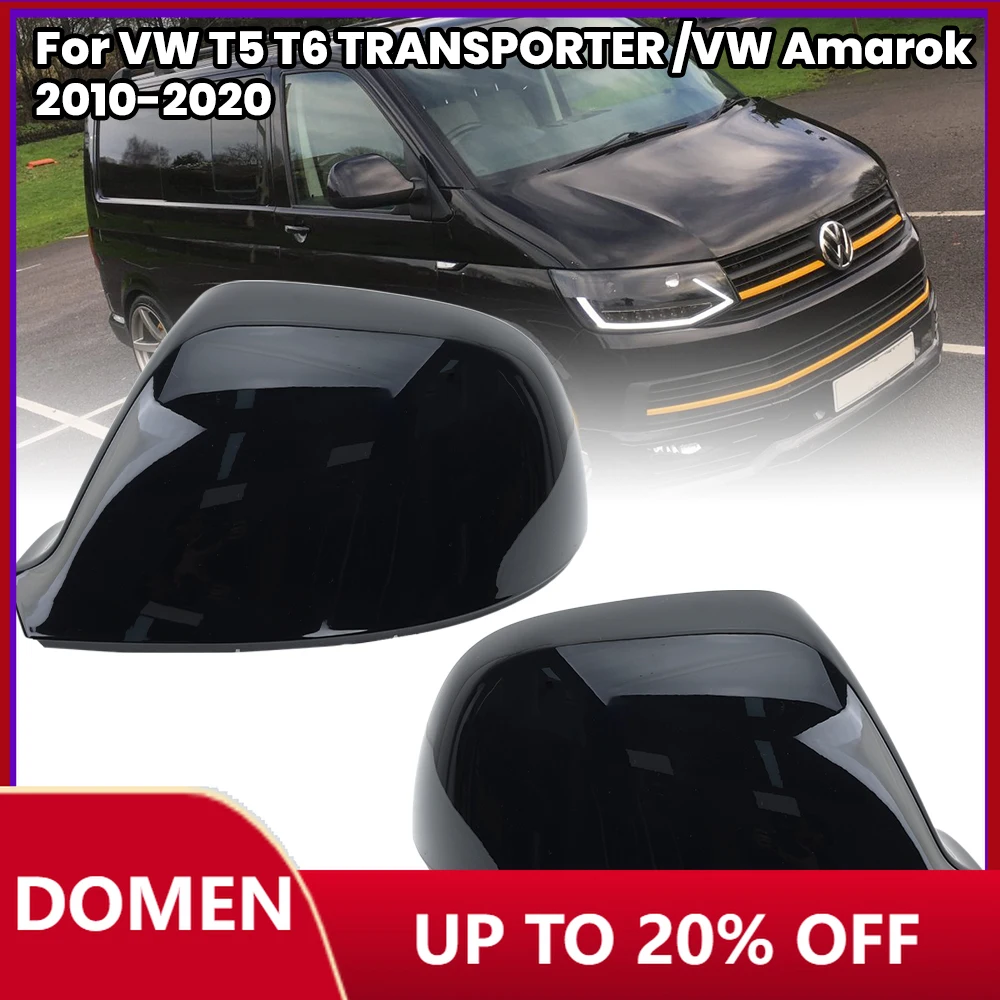 

Крышка бокового зеркала для Volkswagen T5 T6 TRANSPORTER Amarok 2010-2020, черная, с вспомогательным отверстием для изменения полости, автомобильные аксессуары