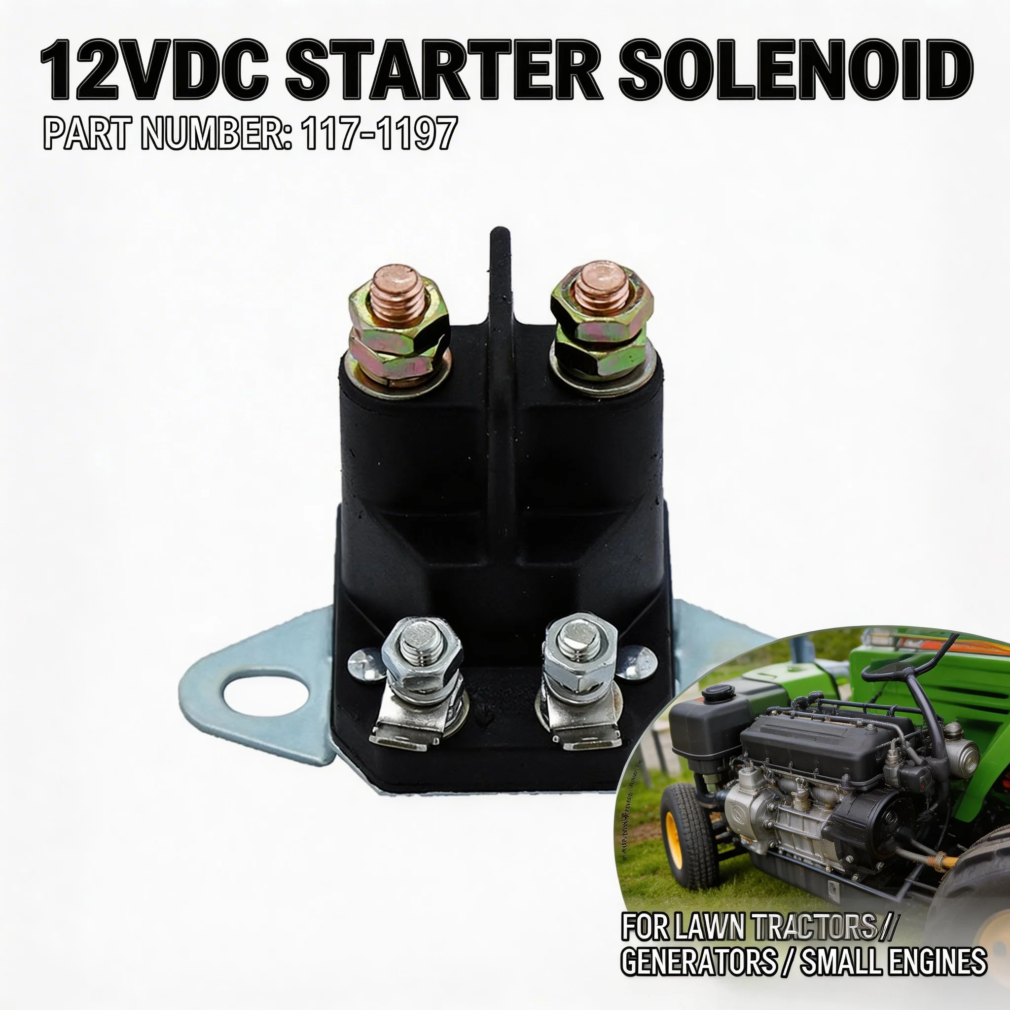 

Электромагнитный стартерный соленоид 12VDC 117-1197, 4-контактное реле, сверхмощный, высокопроизводительный, для Toro Exmark Timecutter, сменный соленоид