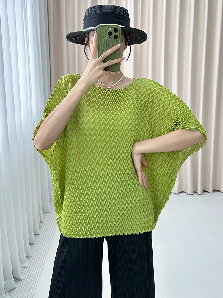 

Женская футболка Design Sensation с круглым вырезом, осенняя новинка, с эффектом помятости, из шелкового материала, маленький размер, тренд от Sanza Art C