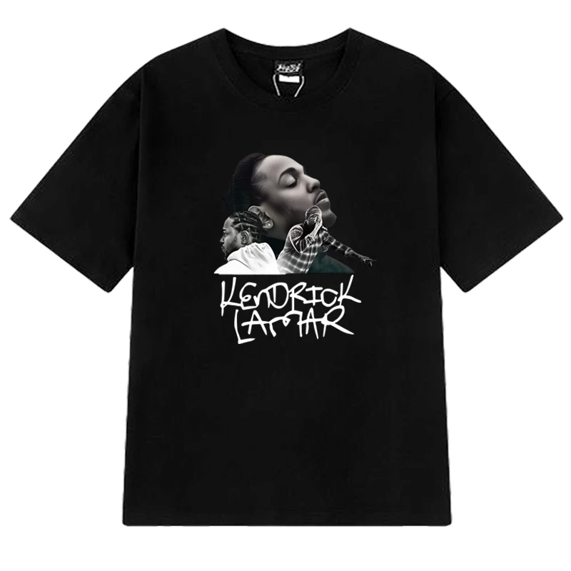 

Rapper Kendrick Lamar New in Hip Hop black T shirt Men Women 90s vintage Oversized short sleeve T-shirts Unisex 100% Cotton Tops