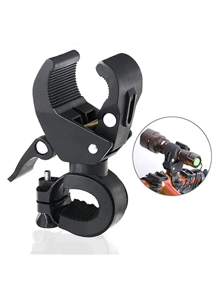 AliExpress NONE 90°/360° Rotating Bike Torch Clip Adjustable LED Flashlight Mount for Handlebar Clamp Grip Bracket Bicycle Light Holder