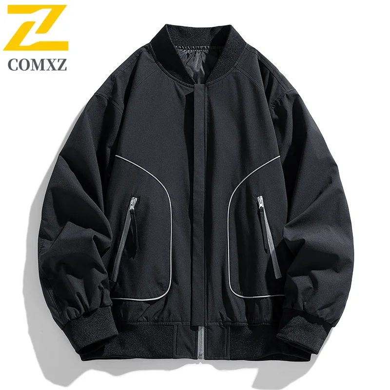 EiAO سترة البيسبول طوق الرجال النساء المرقعة فضفاضة تناسب معطف غير رسمي مقاوم للماء يندبروف زوجين الشارع الشهير للخارجية 202 #5