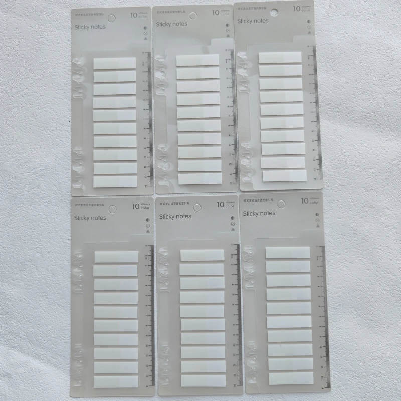 6 عبوات 1200 ورقة بيضاء شفافة ملاحظات لاصقة ذاتية اللصق شرح الكتب الإشارات المرجعية مذكرة الوسادة مؤشر علامات التبويب القرطاسية #6