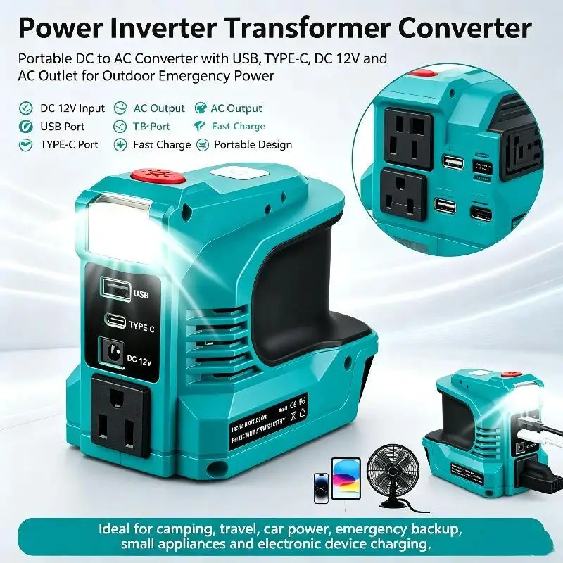 220w-power-inverter-dc-18v-21v-to-ac-220v-transformer-with-usb-type-c-dc-12v-output-for-small-electronics-charging