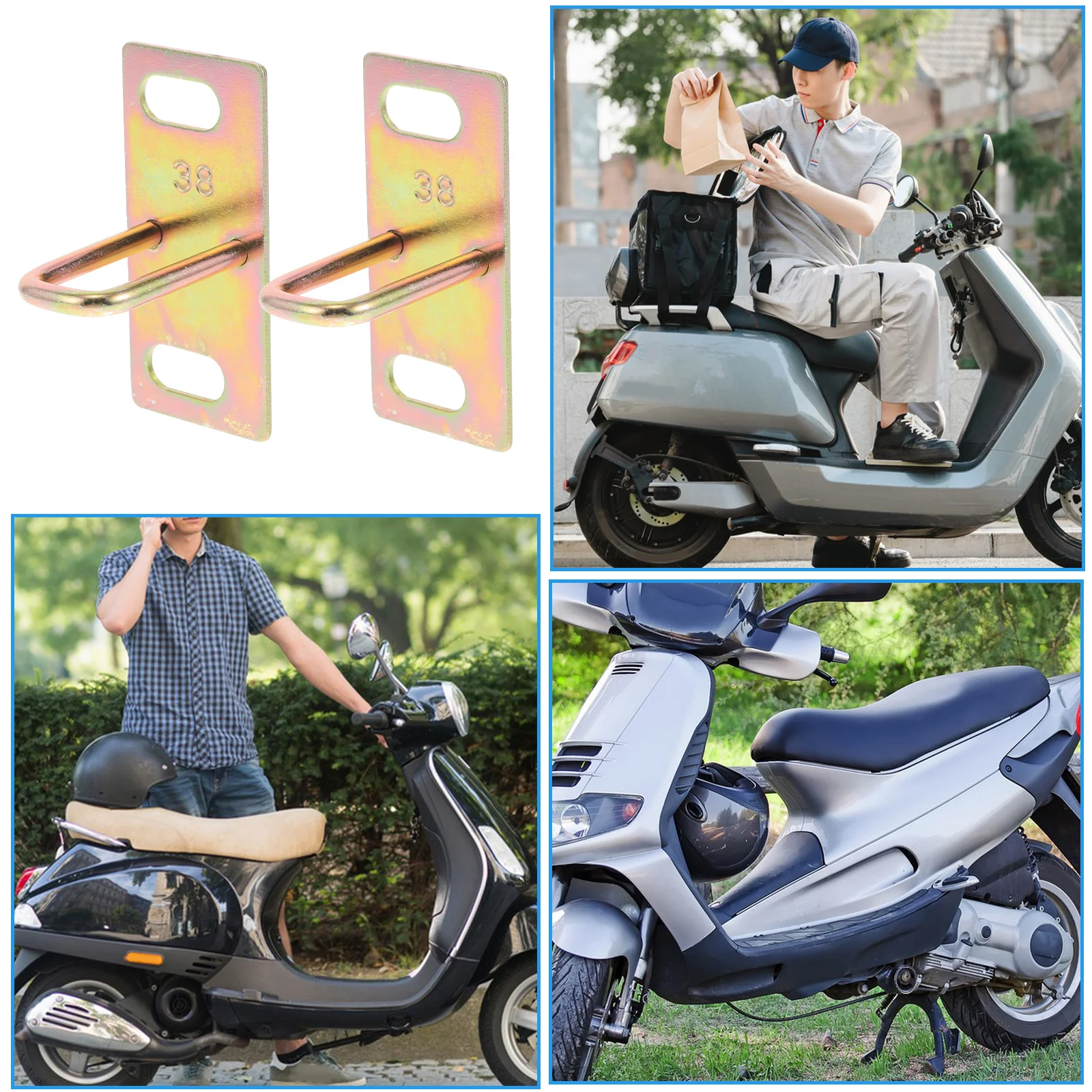 

4pcs Metal Motorcycle Plate Sturdy Replacement Parts For Electric Motorbike Seat Security Protection Universal Fit