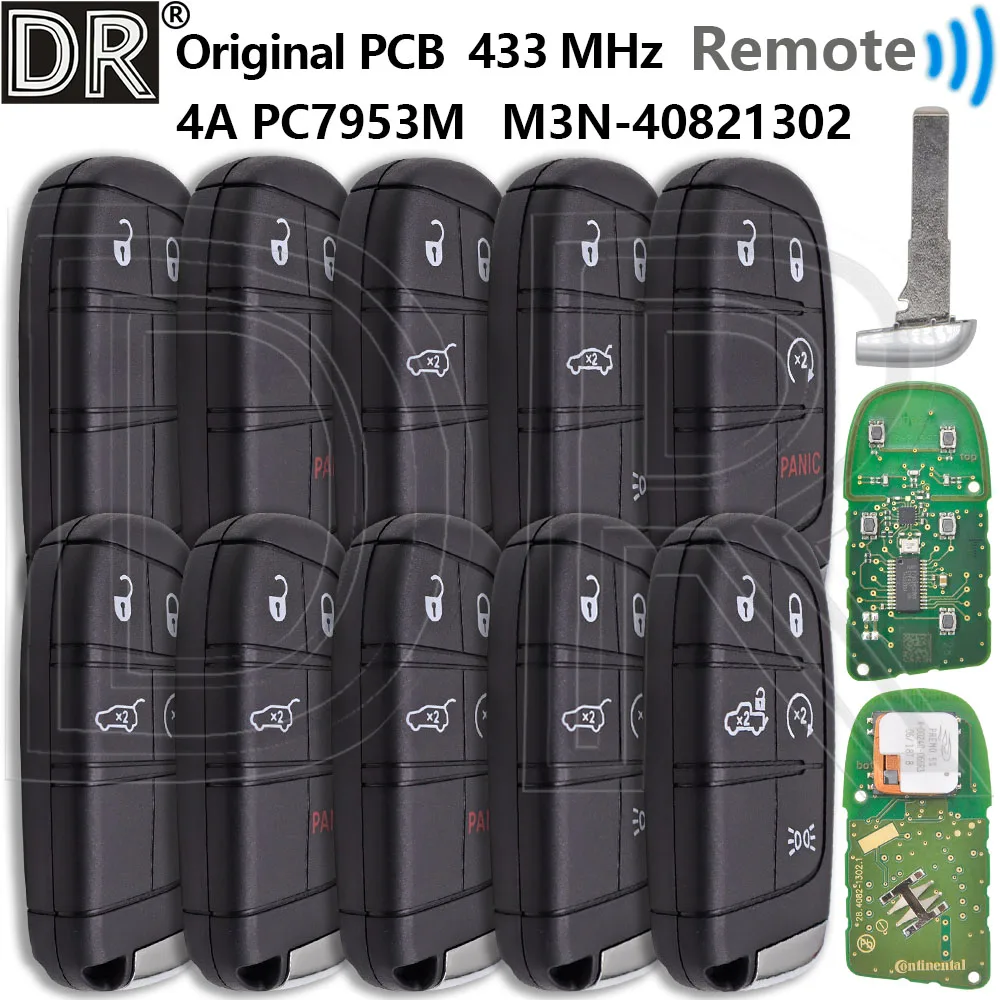 

Great Original PCB 4A Chip M3N-40821302 433MHz Proximity Car Remote Control Key For Fiat 500 500X 500L Jeep Compass Renegade
