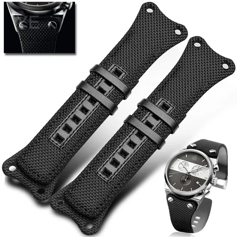 Durable 30mm Soft and Comfortable Nylon Watch Strap with Solid Stainless Steel Buckle for CK K4b381b6 K4b381b3 Watchbands