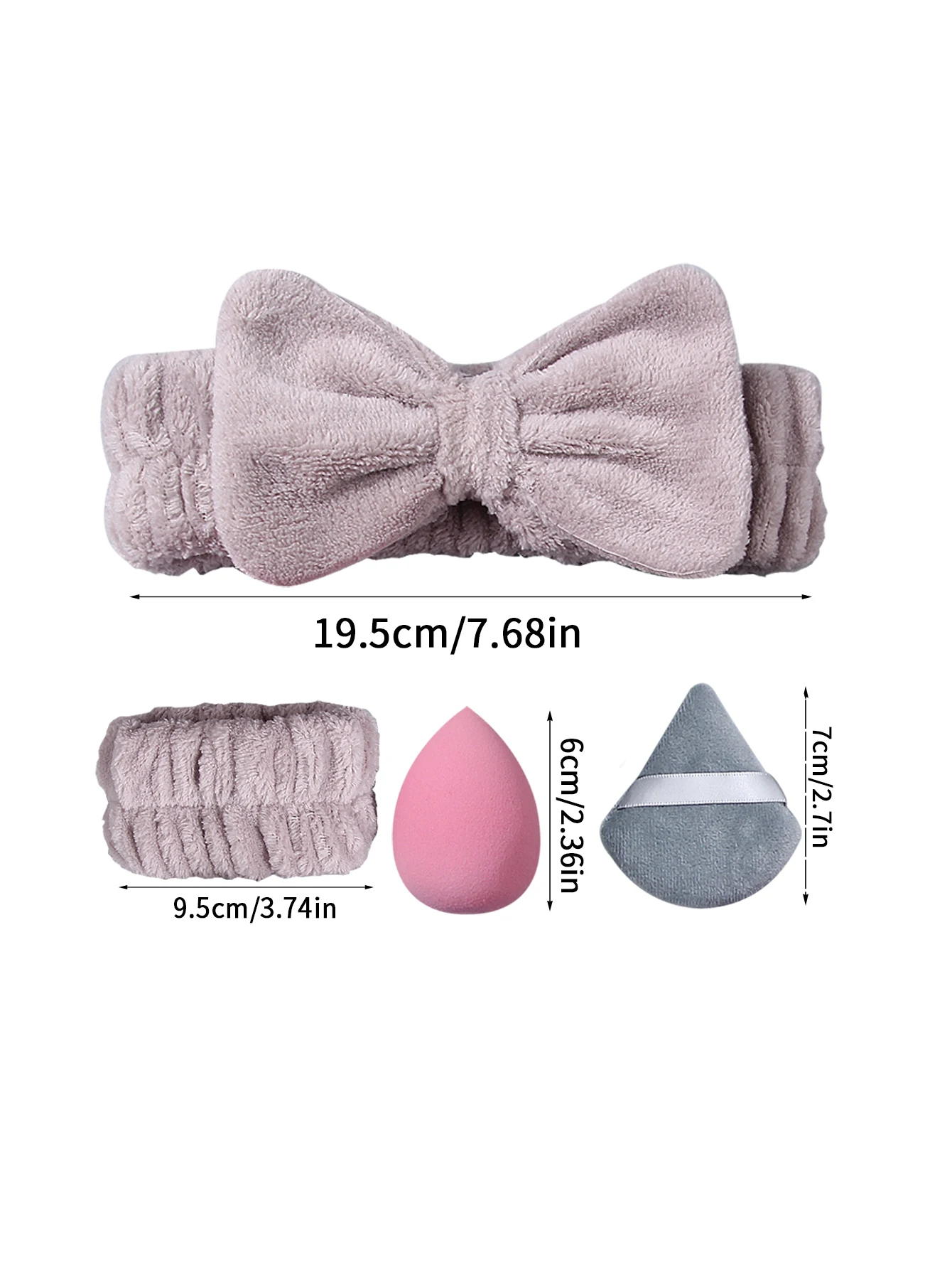 3 قطعة رباط شعر فائق الامتصاص وشريط معصم كسول مجموعة تنظيف الوجه + 4 قطعة إسفنجة لينة البيض/مجموعة نفخة مسحوق الثلاثي