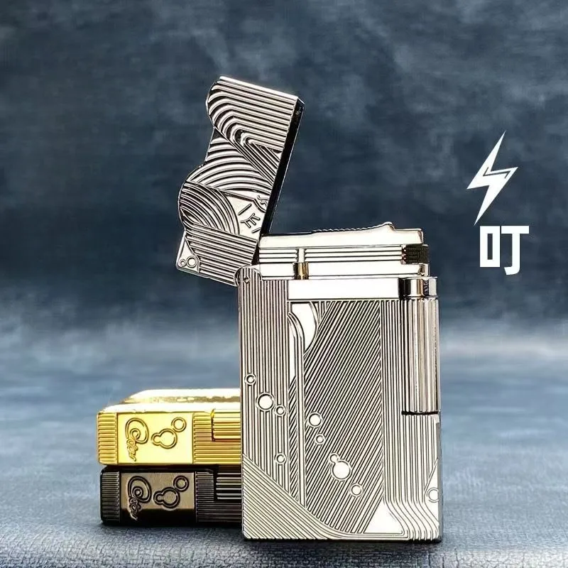 Encendedor de querosinas Retro de latón con diseño de sirena, con tono de acero fuerte y encendido deslizante lateral crujiente, regalo de alta gama para hombres, novedad de 2026