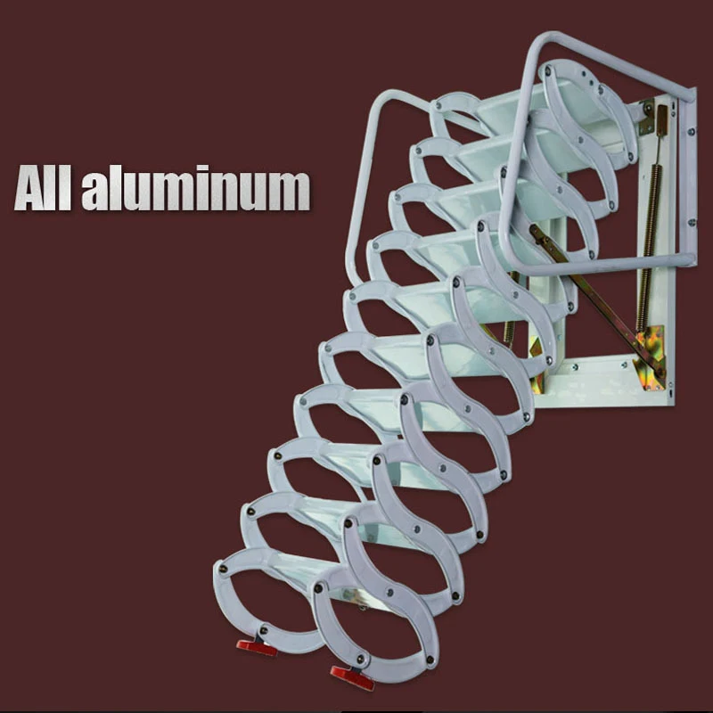 Scala telescopica montata a parete Scala domestica per interni ed esterni Scale pieghevoli per soffitta Scale allungabili 2-2.3M
