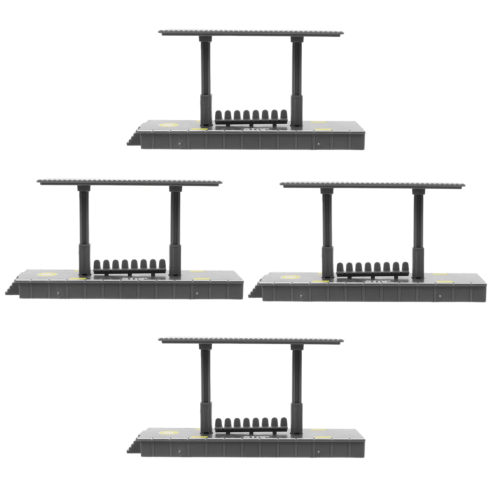 

4pcs Mini Train Platform Plastic Railway Station For Kids Diy Assembly Decorative Simulation Station Building Accessories