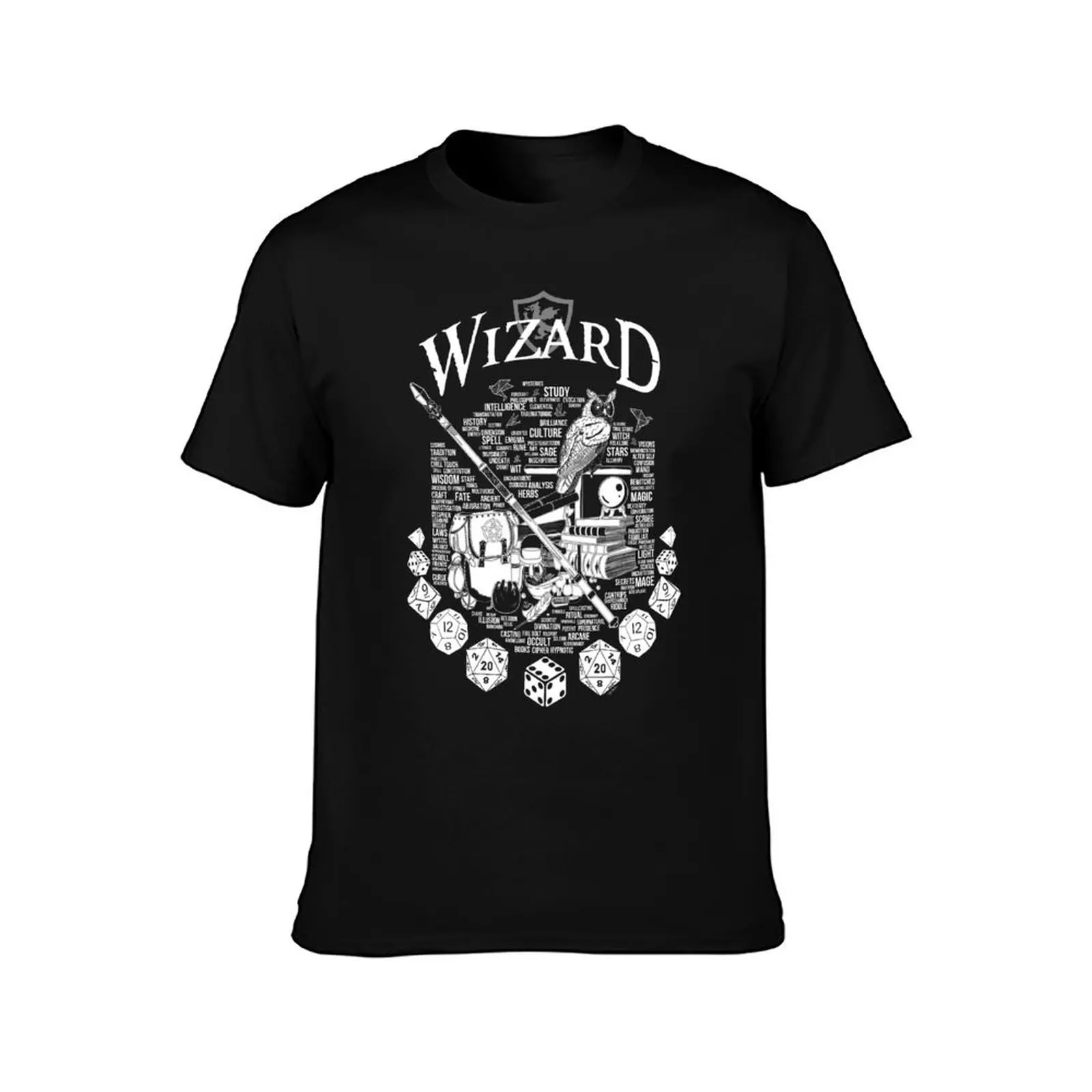 RPG Class Series: Wizard - White Version T-Shirt Summer Casual Cotton Tee Oversized Streetwear Tops Vintage Graphic Print