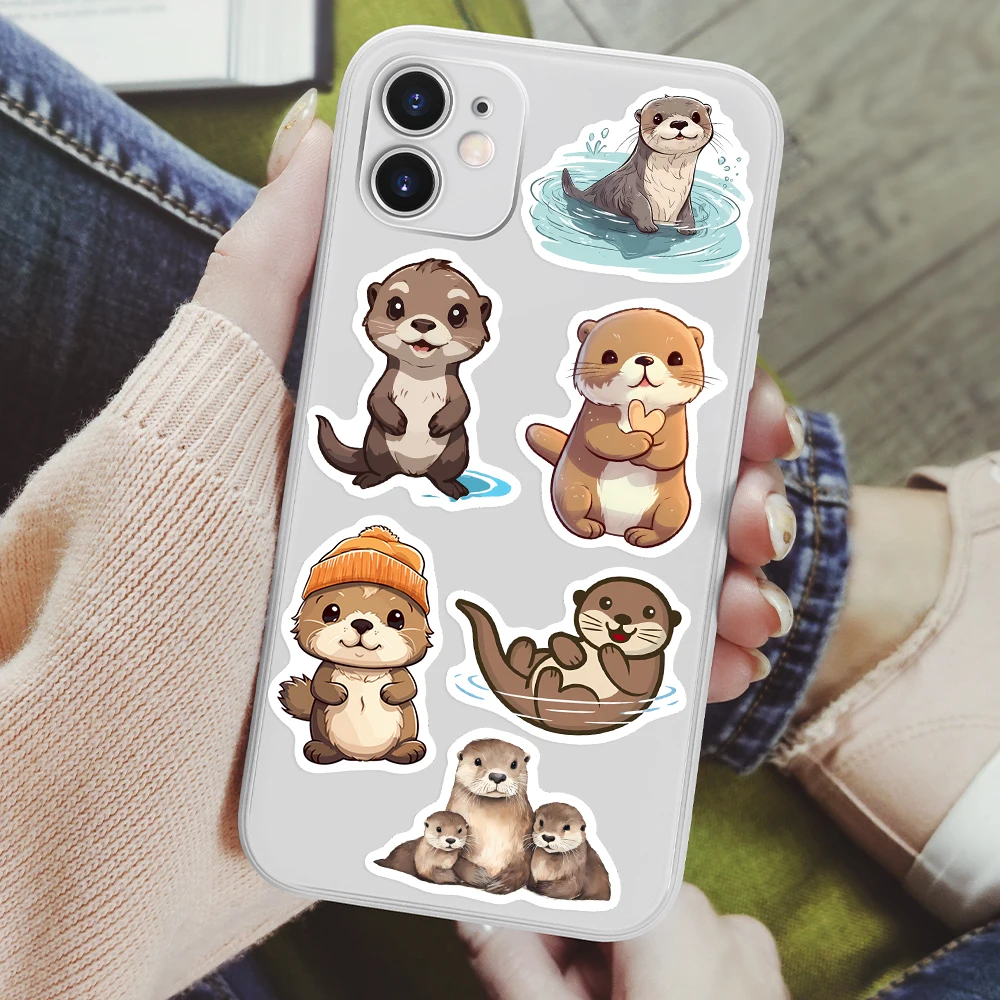 Cute Cartoon Otter Stickers Art Clipart Collection Toys Waterproof Decal for Laptop Scrapbook Notebook Phone Bottles Decorative