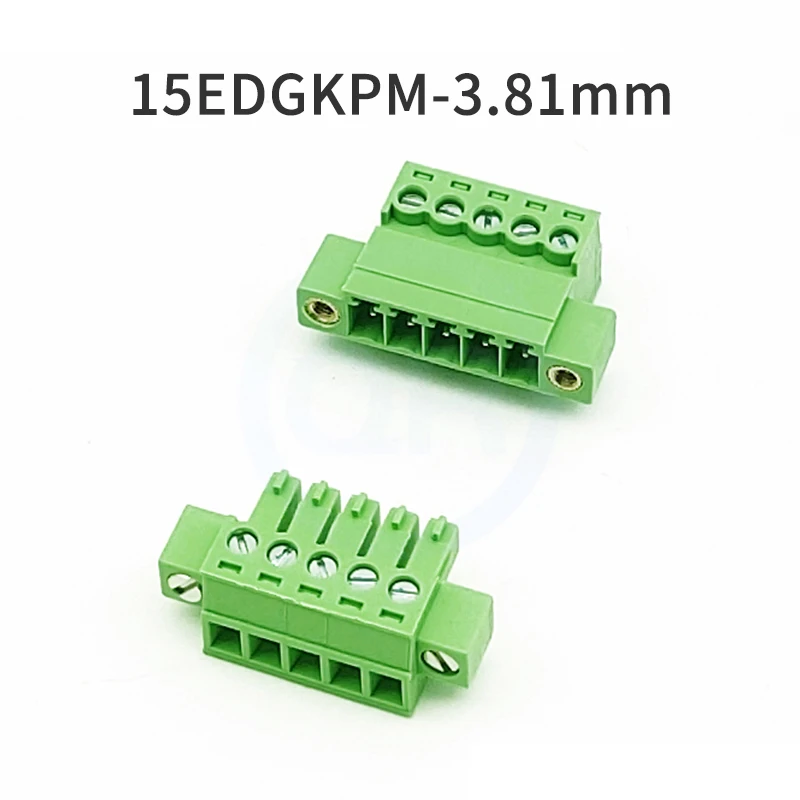 

(10 Pieces) 15EDGKPM-3.81mm with lugs Locking flange Fixed butt 2EDGRKP male/female Wiring Terminals Plug-in 2P~16P Complete Set