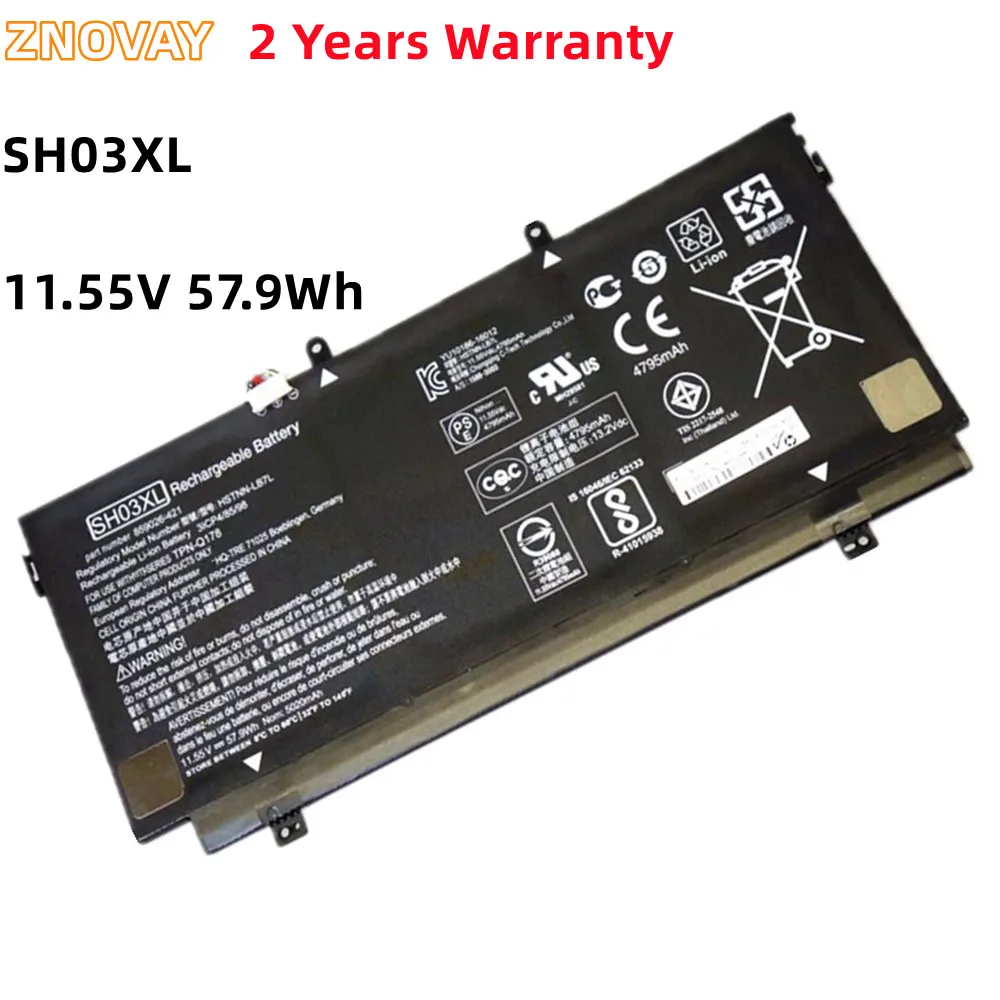 

ZNOVAY SH03XL CN03XL 859026-421 859356-855 HSTNN-LB7L TPN-Q178 Battery For HP Spectre X360 13-AB001 13-AB002 AC033DX 5000mAh New