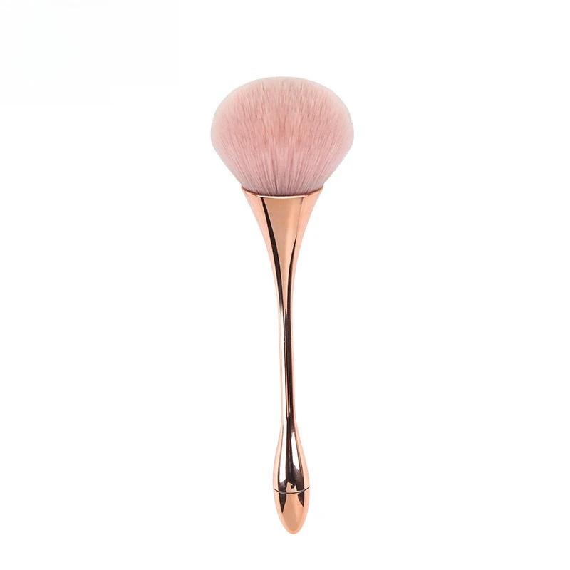 1PCS Little Waist Rose Gold Pink Loose Powder Makeup Brush Plastic Handle Soft Non Powdery Non Shedding Makeup Brush Tool
