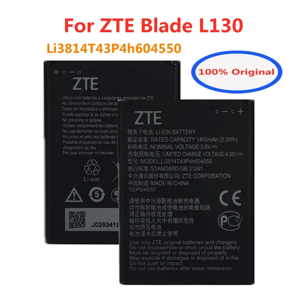 

New Original High Quality 1400mAh Li3814T43P4h604550 Replacement Battery For ZTE Blade L130 Smart Cell Phone Battery Batteria