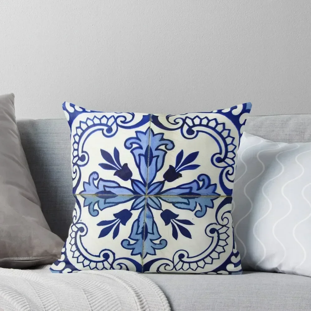 

Blue and white patterned azulejos, Porto Throw Pillow Cushion Cover For Sofa Luxury Cushion Cover pillow