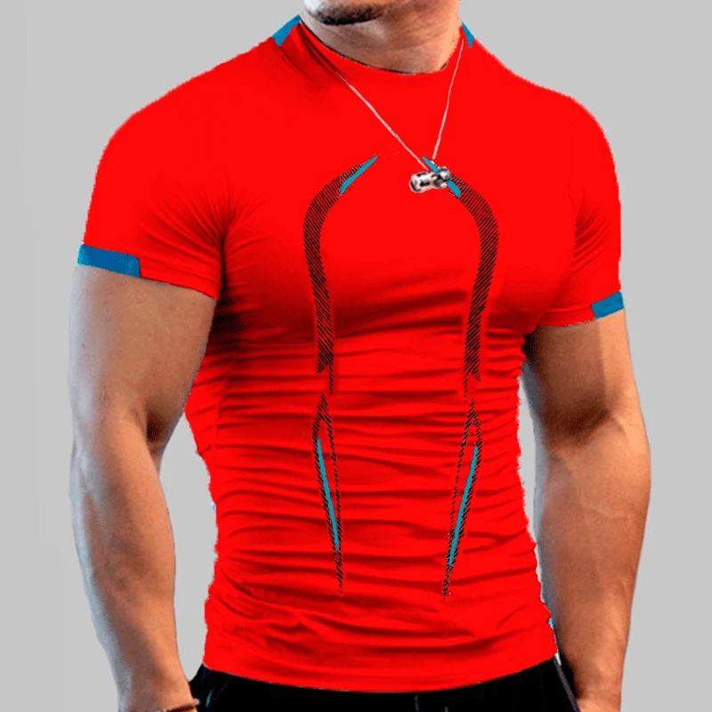Camicie a compressione da allenamento per palestra alla moda per uomo Maglietta atletica ad asciugatura rapida T-shirt da corsa Canottiere estive a maniche corte Rash Guard