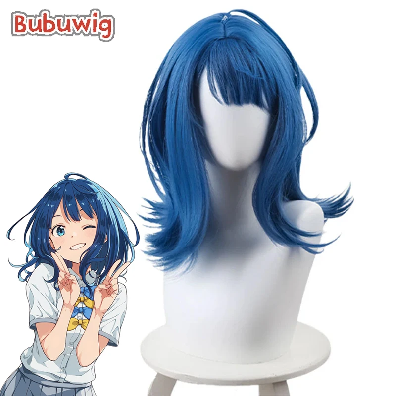 

Bubuwig Synthetic Hair Anna Yanami Cosplay Wigs Too Many Losing Heroines! Anna Yanami 40cm Women Long Blue Wig Heat Resistant