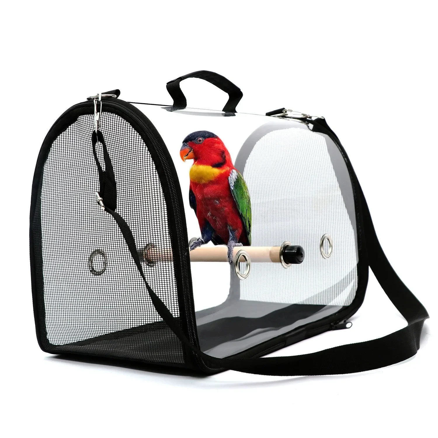 Portable Clear Bird Parrot Transport Cage Breathable Bird Carrier Travel Bag Small Pet Rabbit Guinea Pig Chinchilla Outdoor Bag