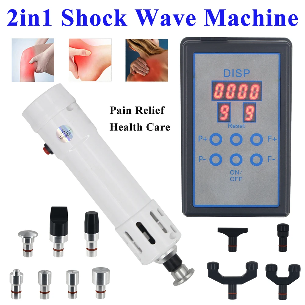 

Shockwave Therapy Machine Pain Relief Body Relax Massage 2 In 1 Shock Wave Chiropractic Physiotherapy Equipment Health Care