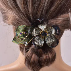 Handmade Ethnic Style Copper Wire Flower Shape Hair Clips for Women Girls Original Design Metal Hair Clamps Hair Accessories