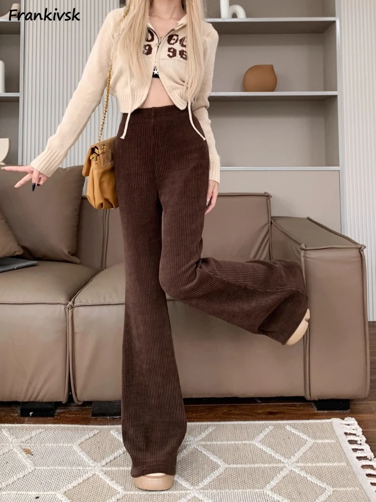 

Women Flare Pants Slim Normcore Office Lady Spring Versatile Commuting Youthful New-arrival Highstreet American Style Vintage