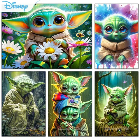 Disney diamant peinture Yoda bébé diamant mosaïque incrustation broderie bricolage strass point de croix Kit décor à la maison 2024 nouveau produit