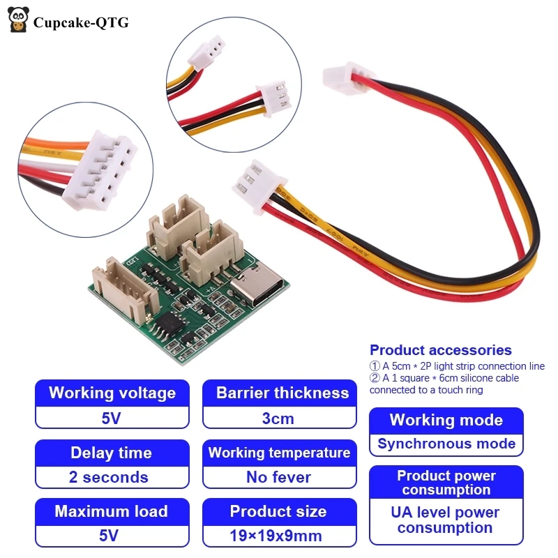 1 Set Touch Sensor Module With LED Light Strip And Cables For Making LED Touch Sensitive Smart Epoxy River Table Top