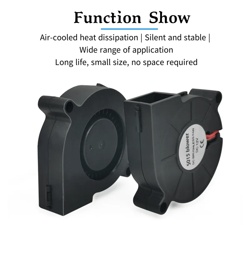 3010, 4010, 4020/5015 냉각 터보 팬, 2 핀 브러시리스, 5V, 12V, 24V, 3D 프린터 부품, 압출기용 DC 쿨러, 송풍기 부품, 플라스틱 팬