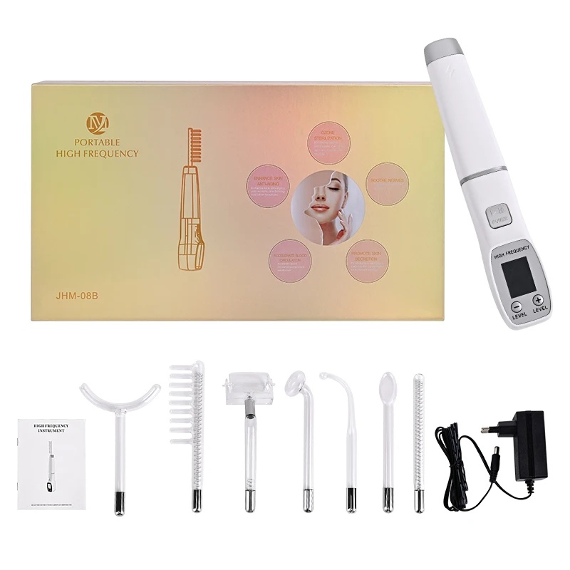 

7In1 Apparatus High Frequency Facial Machine For Hair Face Electrotherapy Wand Argon Treatment Acne Skin Care EU AU US UK PLUG