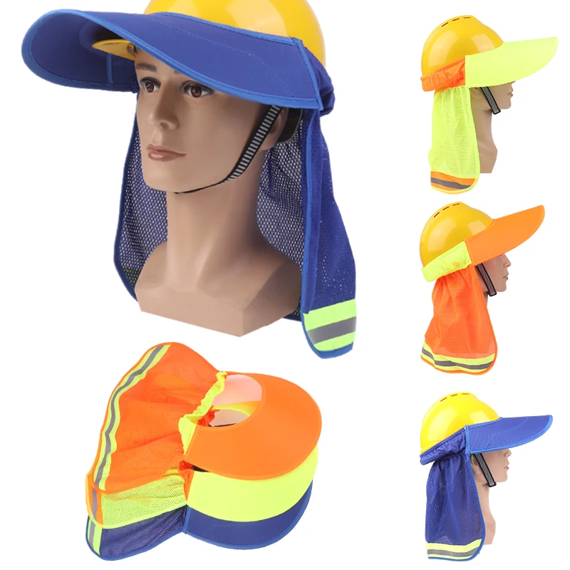 

Summer Hard Hat Sun Shield Hard Hat Visor Hard Hat Neck Shield Reflective Stripe Hard Hat Accessories For Outdoor Worker