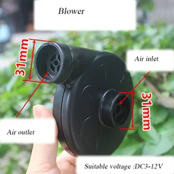 DC3-12V Miniature Blower 36W Portable Electric Air Pump Carbon Brush Machine for Barbecue Outdoor Wood Stove Fan Mattress