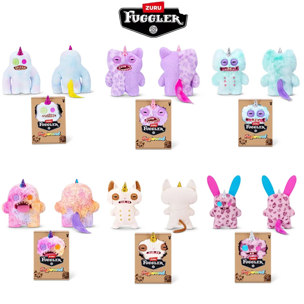 Peluche Licorne Fugglercorn Original Fuggler, Mignonne et Amusante, avec Coussin Imprimé Cœur Rose, Poupée de Dessin Animé Mignonne et Drôle pour la Maison, 22CM