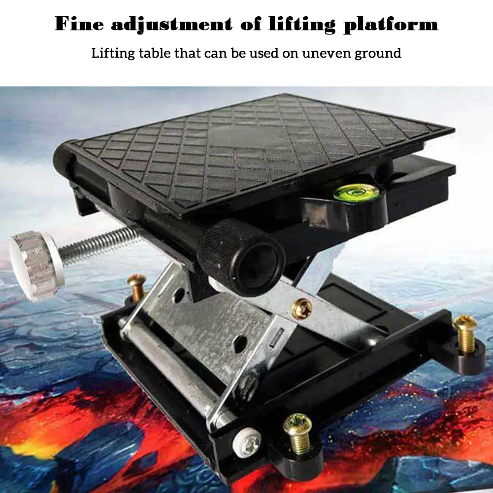 Black Squared Rotatable Lifting Table Heavy Duty Stable Durable Lifting Jacks For Laboratory Home Use Tools