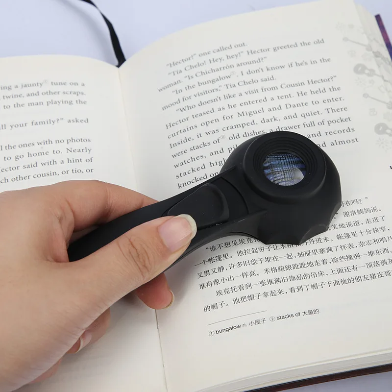 Handheld Magnifying Glass 30X20Mm Jewelry Appraisal Reading and Maintenance High Magnification Magnifier with Light