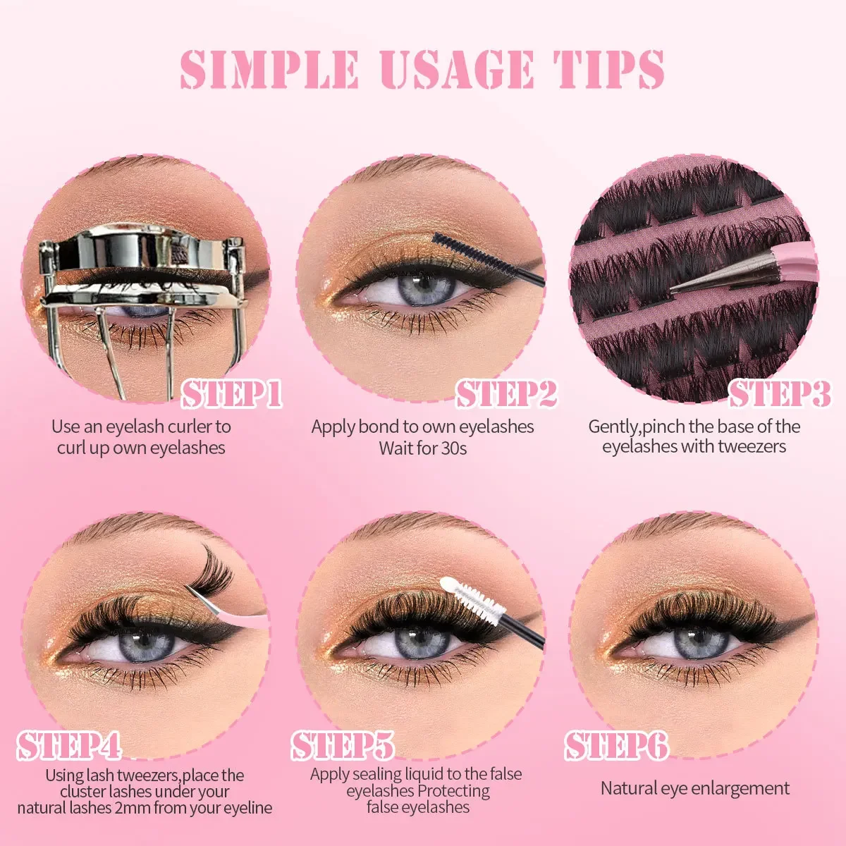 Miaojie kit de extensão de cílios, kit de clusters de cílios grossos de 14/32 linhas d curvatura lash bondseal maquiagem extensão de cílios