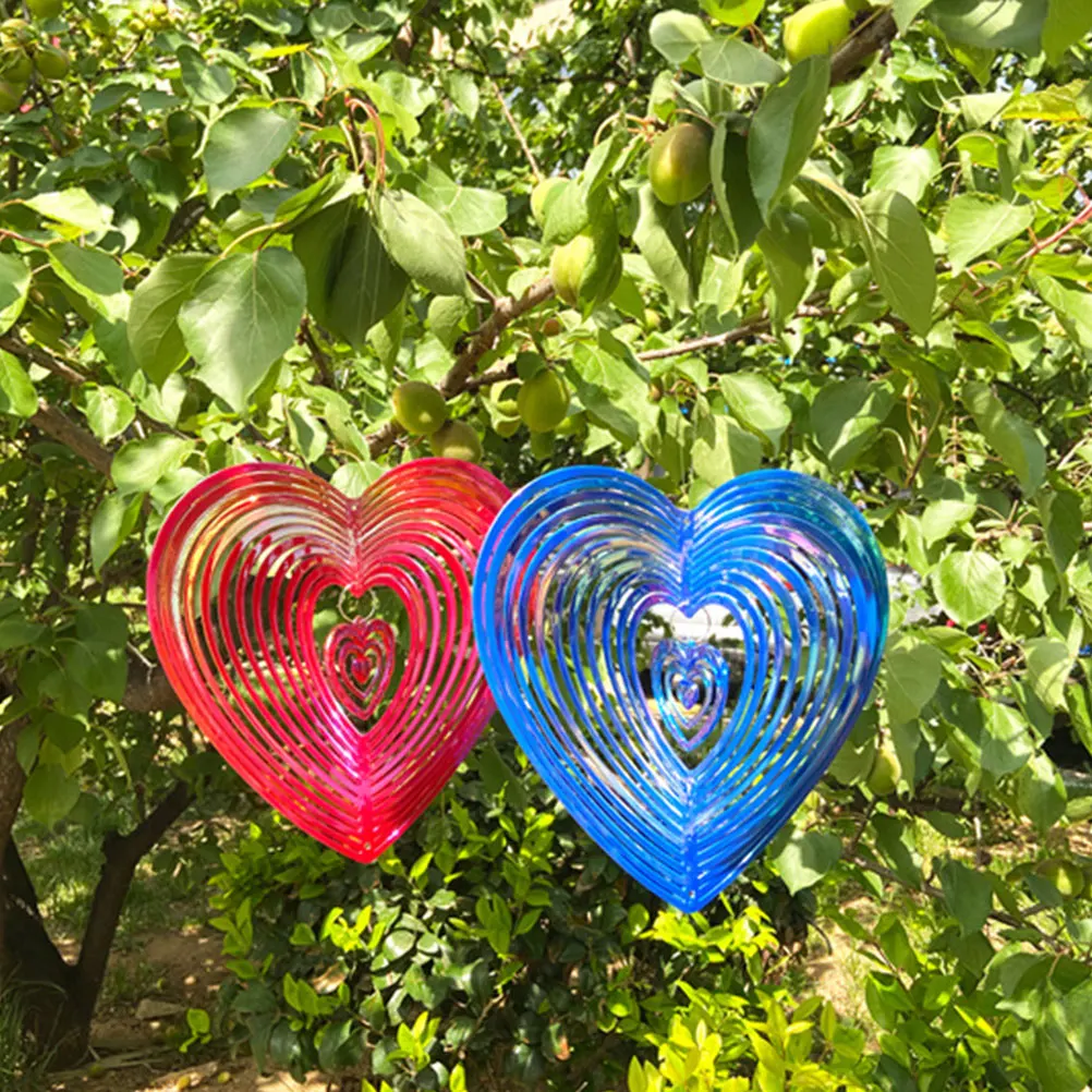 

2pcs Heart-Shaped Bird Repelling Ornament Garden Hanging Repelling Bird Adornment Decor For Orchard Balcony Farm Equipment