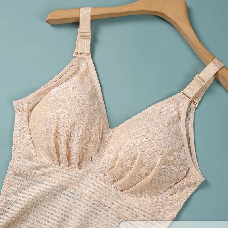 Vêtement saute-corps avec soutien-gorge, une pièce, sans fil, amincissant