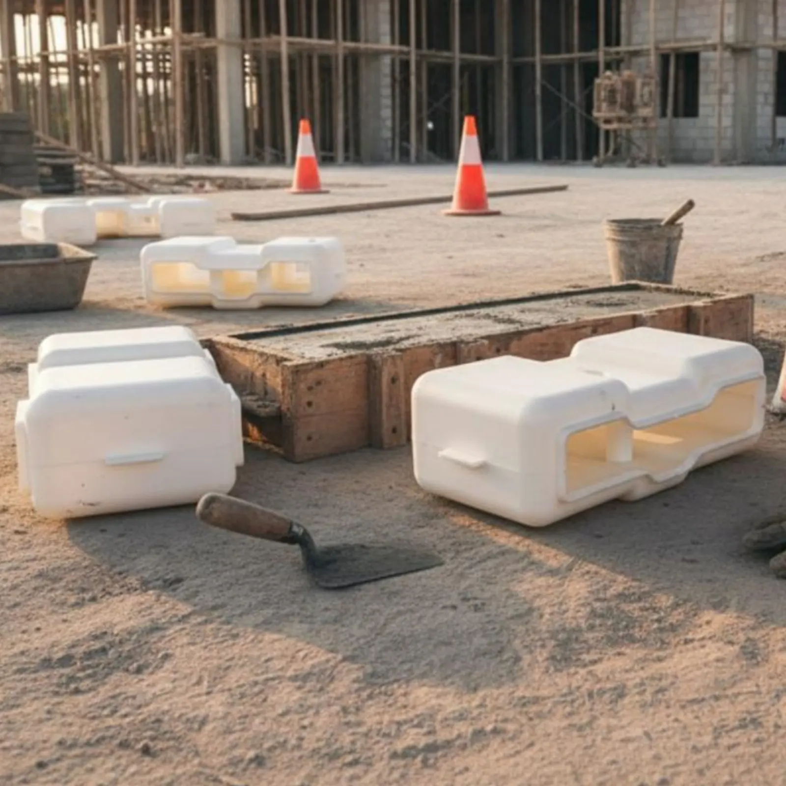 

Plastic Concrete Weight Form Reusable 25kg Cement Block Form Gondola Counterweight Frame Wear-Resistant for Contractors