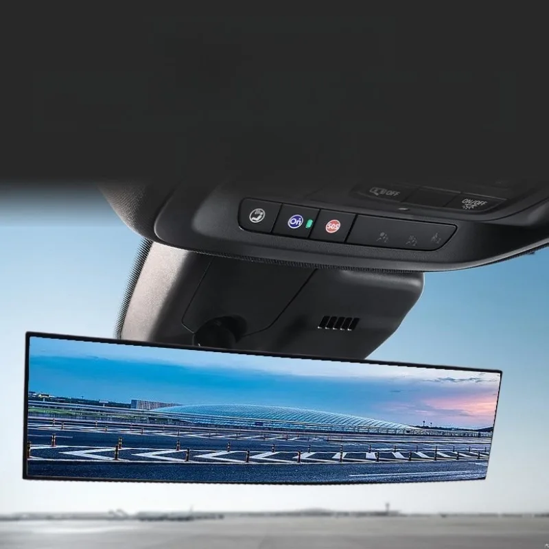 

For Universal Car Wide Angle Rearview Mirror HD Curved Large View Clip On Interior Rear View Mirror Blind Spot Driving Accessory