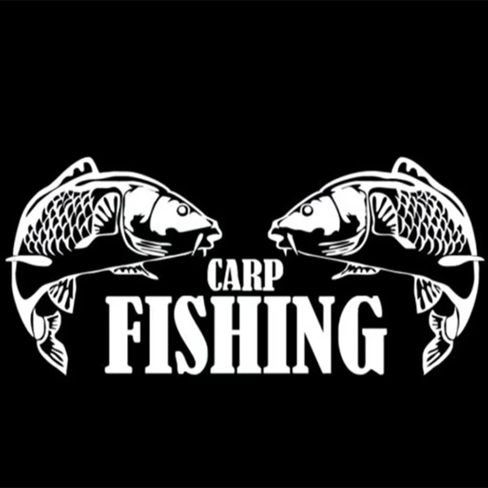 Carp Fishing Double Carp Silhouette Car Sticker Vinyl Decal Resistant Decor For Truck Window Fishing Boat Vehicle Exterior