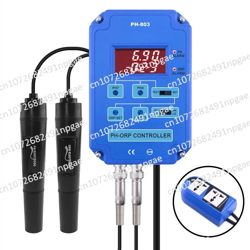 Digital 2-In-1 PH/ORP Meter Redox PH-ORP Controller w/ Output Power Relay for Aquarium Hydroponics Plant Pool Spa Water Tester