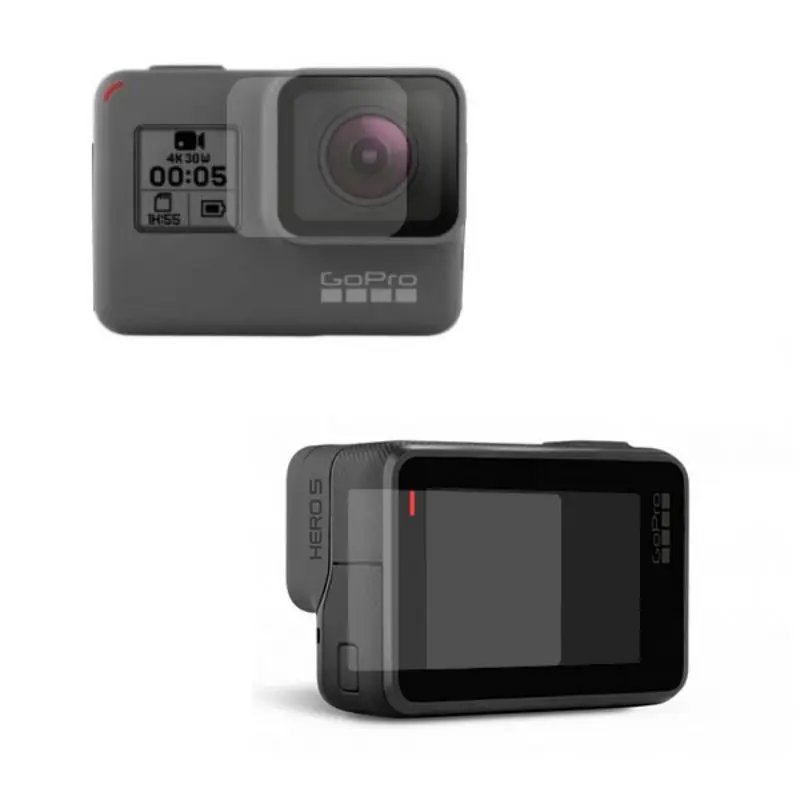 울트라 클리어 LCD 화면 보호기, 유리 렌즈 보호 필름, Go Pro HERO 5 6 7 블랙 카메라 액세서리