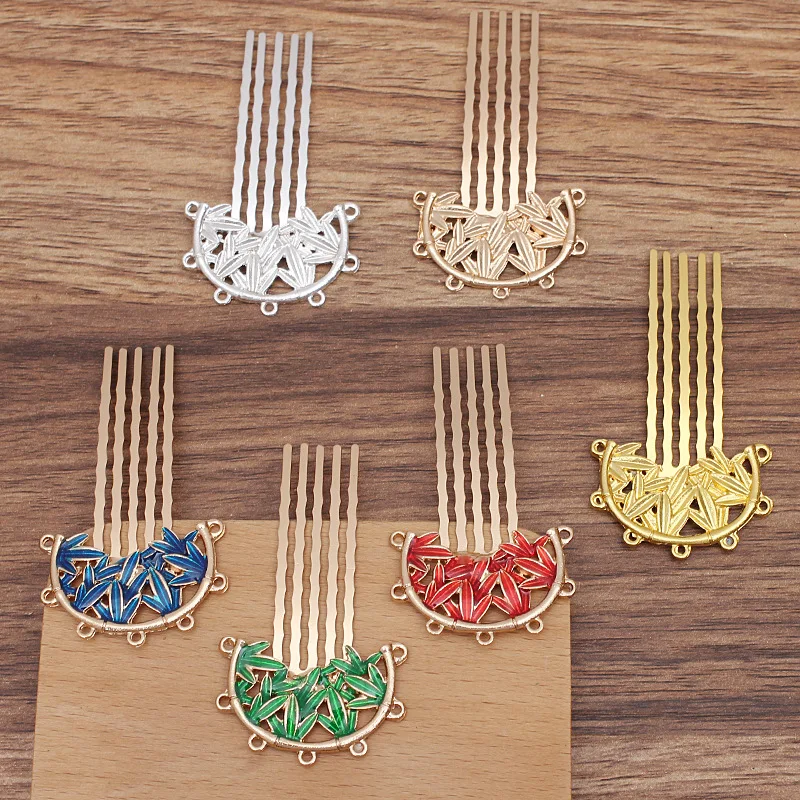 BoYuTe Wholesale (10 Pieces/Lot) 36*24MM Alloy Bamboo Welding 5 Teeth Iron Hair Comb Diy Hair Jewelry Accessories