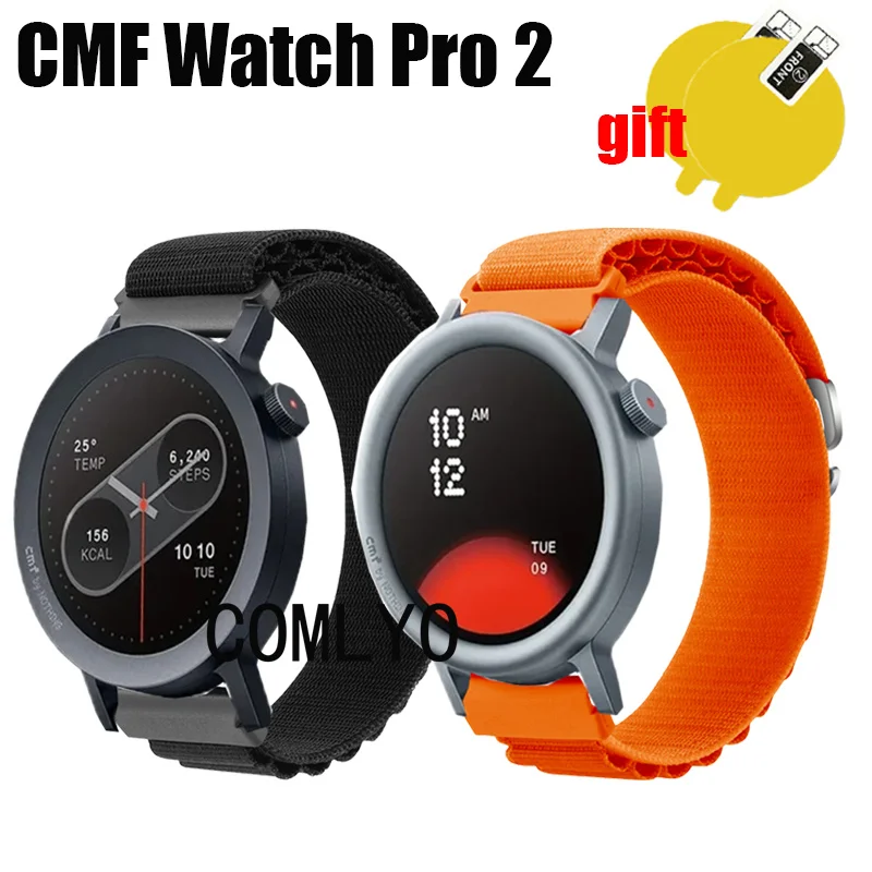 

Ремешок 3 в 1 для умных часов CMF Watch Pro 2, нейлоновый мягкий браслет, защитная пленка для экрана